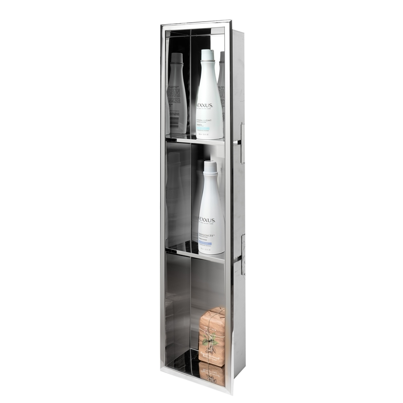 ALFI brand ABN0836-PSS 8 x 36 Stainless Steel Vertical  Bath Shower Niche