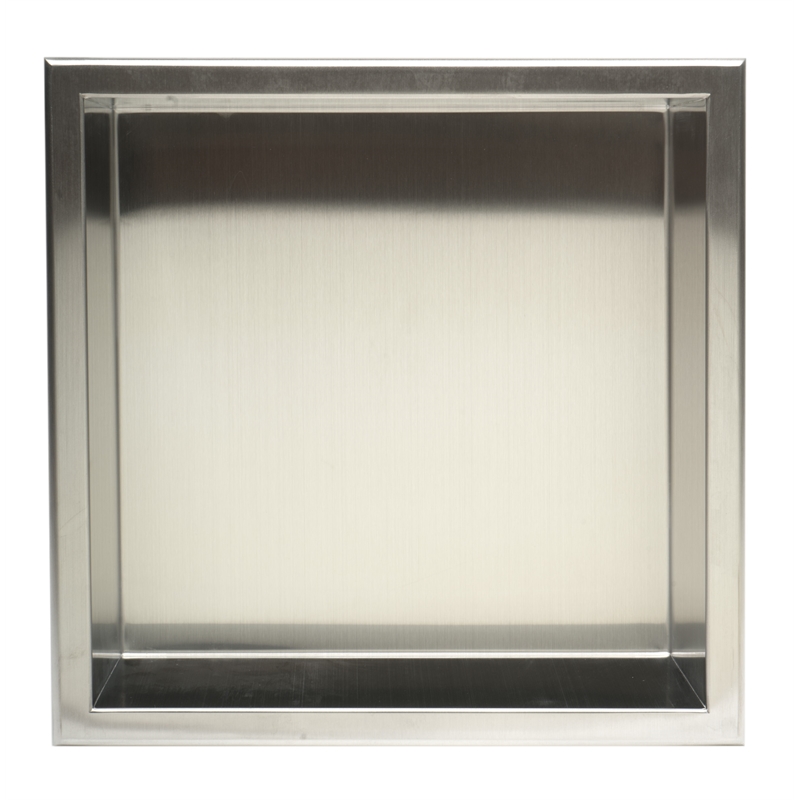 ALFI brand ABN1212-BSS 12 x 12 Stainless Steel Square Bath Shower Niche