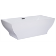 ALFI brand AB8840 67 inch White Acrylic Rectangular Free Standing Soaking Bathtub