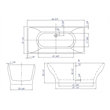 ALFI brand AB8840 67 inch White Acrylic Rectangular Free Standing Soaking Bathtub