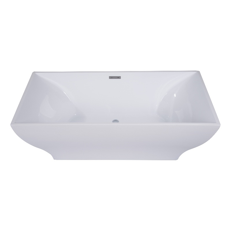 ALFI brand AB8840 67 inch White Acrylic Rectangular Free Standing Soaking Bathtub