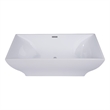 ALFI brand AB8840 67 inch White Acrylic Rectangular Free Standing Soaking Bathtub