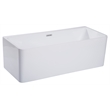 ALFI brand AB8859 67 inch White Acrylic Rectangular Free Standing Soaking Bathtub