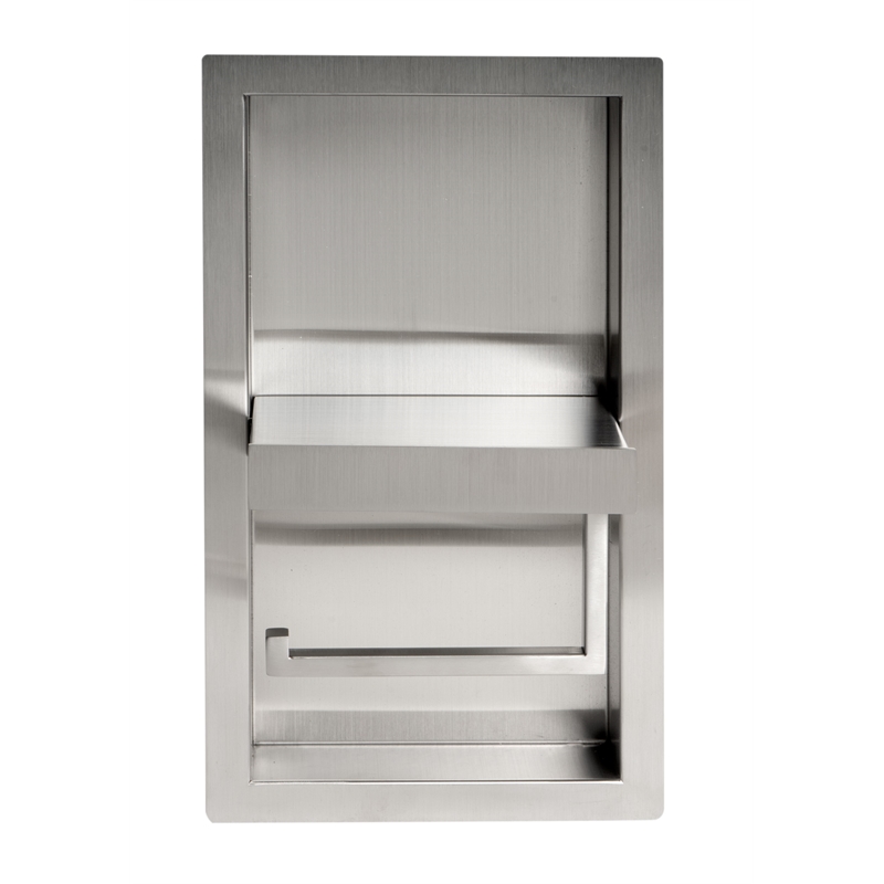 ALFI brand ABTPN88-BSS Brushed Stainless Steel Toilet Paper Holder Niche