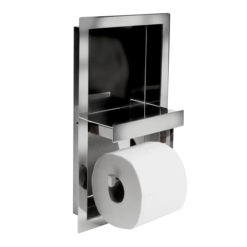 ALFI brand ABTPN88-PSS Stainless Steel Recessed Toilet Paper Holder Niche