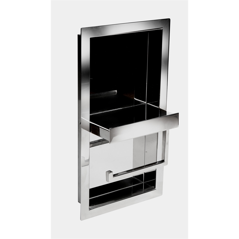 ALFI brand ABTPN88-PSS Stainless Steel Recessed Toilet Paper Holder Niche