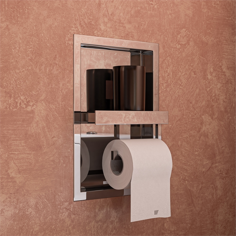 ALFI brand ABTPN88-PSS Stainless Steel Recessed Toilet Paper Holder Niche