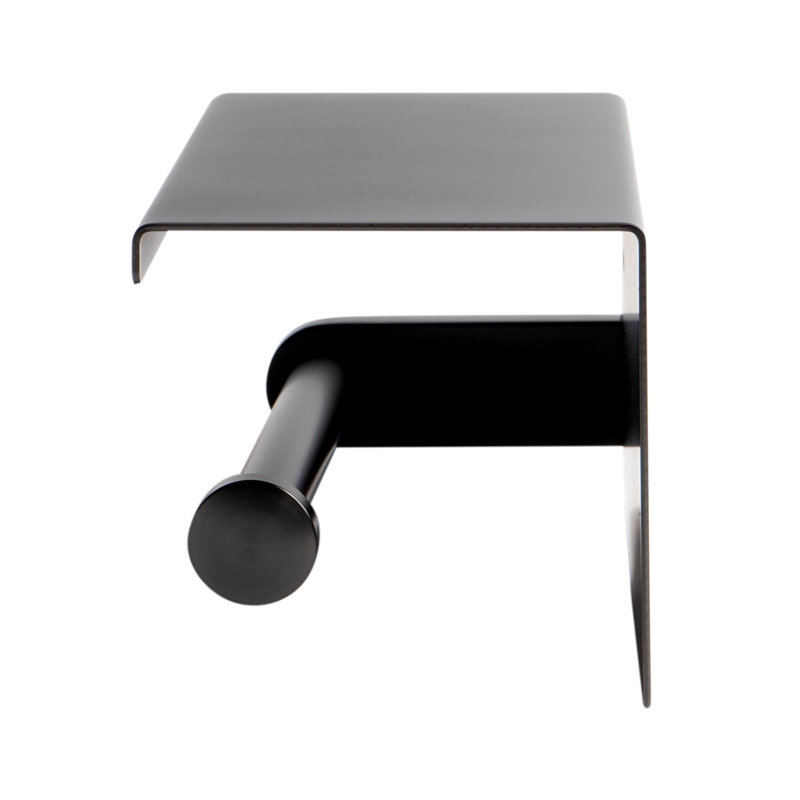 ALFI brand ABTPP66-BB Brushed Black PVD Stainless Steel Toilet Paper Holder with Shelf