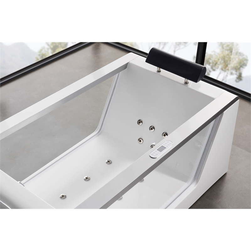 EAGO AM152ETL-5 5 ft Clear Rectangular White Acrylic Whirlpool Bathtub