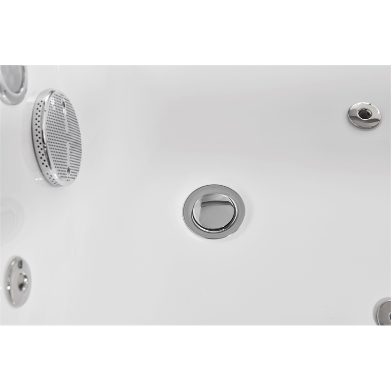EAGO AM152ETL-5 5 ft Clear Rectangular White Acrylic Whirlpool Bathtub