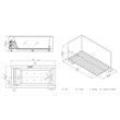 EAGO AM152ETL-5 5 ft Clear Rectangular White Acrylic Whirlpool Bathtub