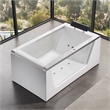 EAGO AM152ETL-5 5 ft Clear Rectangular White Acrylic Whirlpool Bathtub