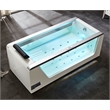 EAGO AM152ETL-6 6 ft Clear Rectangular White Acrylic Whirlpool Bathtub