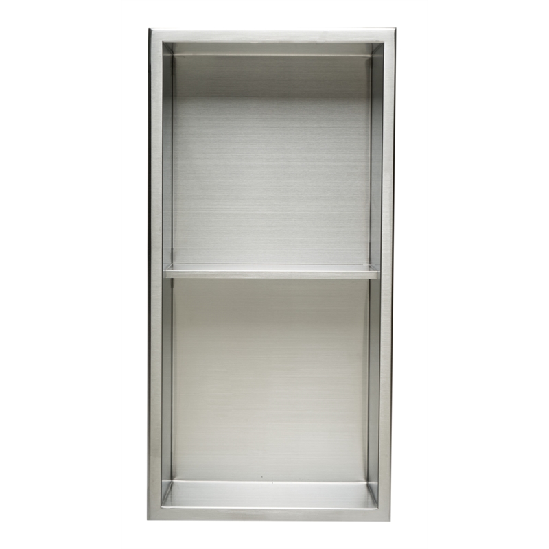 ALFI brand ABN1224-BSS 12 x 24 Stainless Steel Vertical Bath Shower Niche