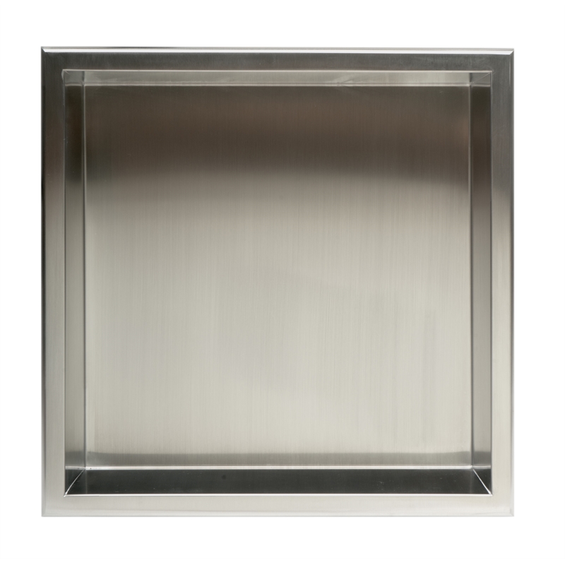 ALFI brand ABN1616-BSS 16 x 16 Stainless Steel Square Bath Shower Niche