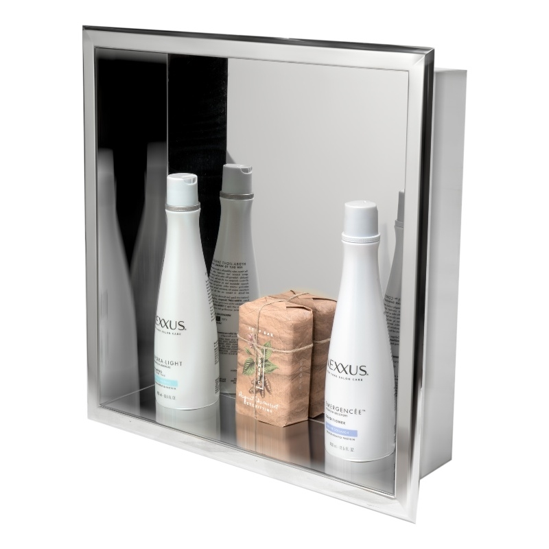 ALFI brand ABN1616-PSS 16 x 16 Stainless Steel Square Bath Shower Niche