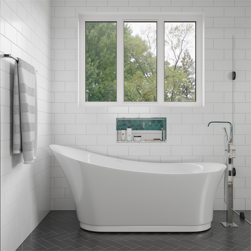 ALFI brand ABN2412-PSS 24 x 12 Stainless Steel  Bath Shower Niche
