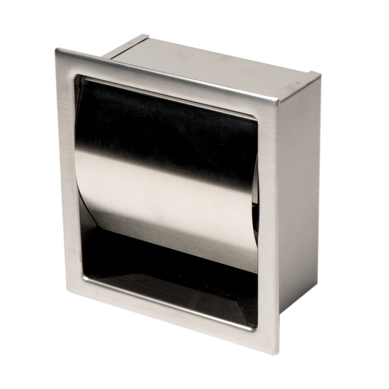 ALFI brand ABTP77-BSS Stainless Steel Recessed Toilet Paper Holder with Cover