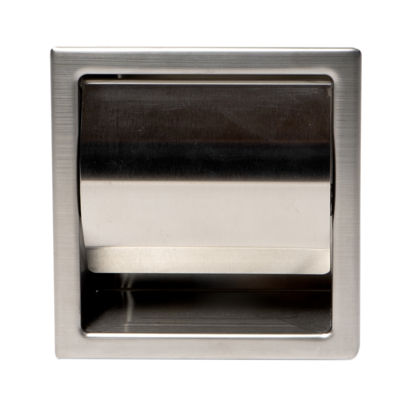 ALFI brand ABTP77-BSS Stainless Steel Recessed Toilet Paper Holder with Cover