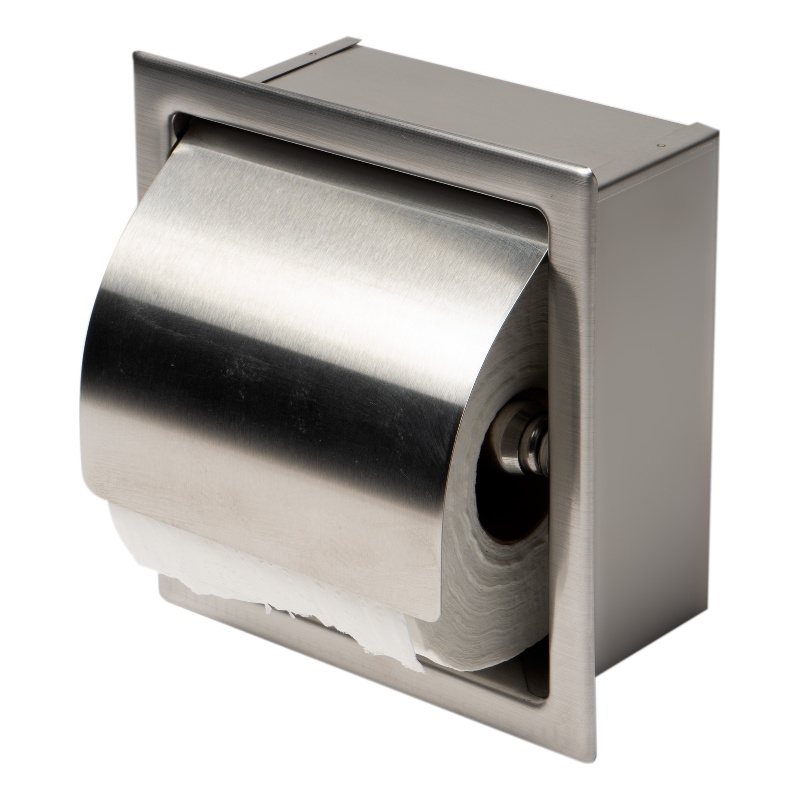 ALFI brand ABTP77-BSS Stainless Steel Recessed Toilet Paper Holder with Cover