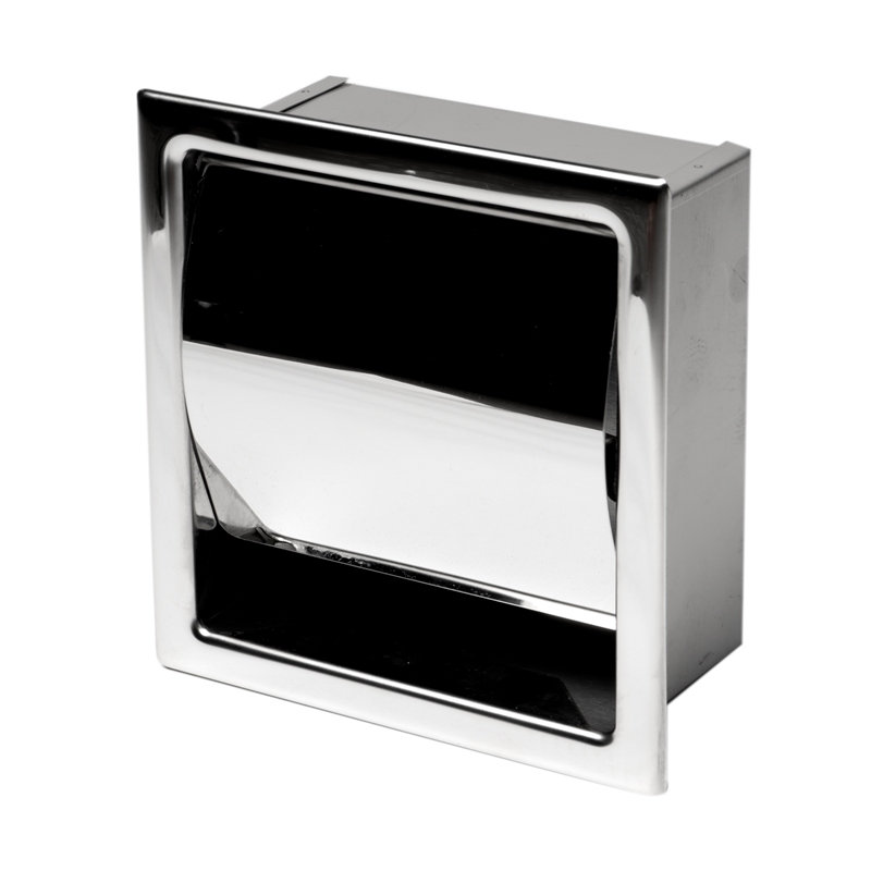 ALFI brand ABTP77-PSS Stainless Steel Recessed Toilet Paper Holder with Cover