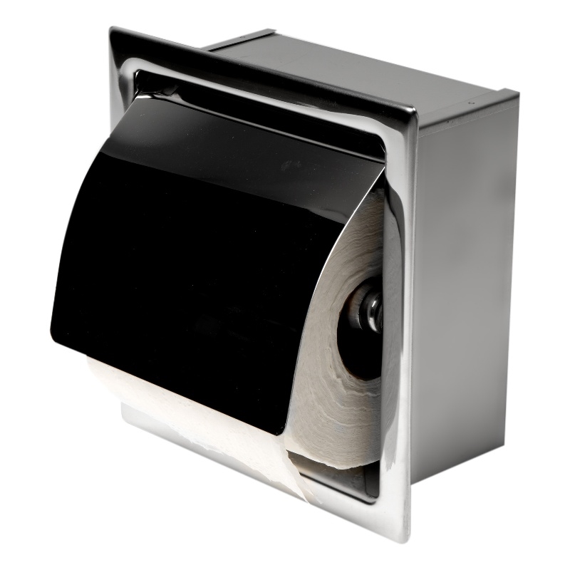 ALFI brand ABTP77-PSS Stainless Steel Recessed Toilet Paper Holder with Cover