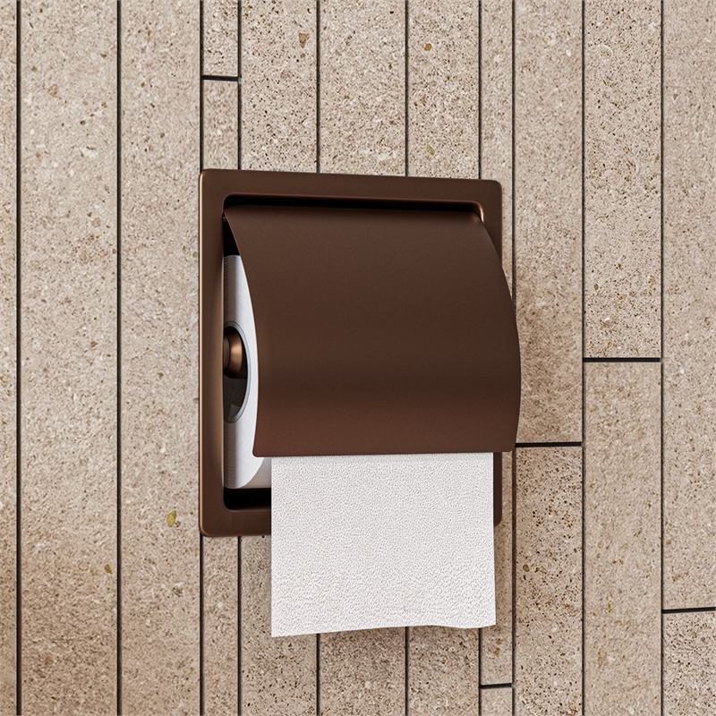 ALFI brand ABTPP77-BC PVD Copper Stainless Steel Toilet Paper Holder with Cover