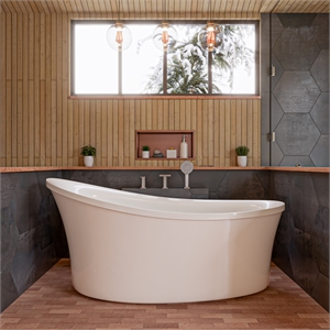 EAGO AM1800 6 ft White Acrylic Free Standing Air Bubble Bathtub