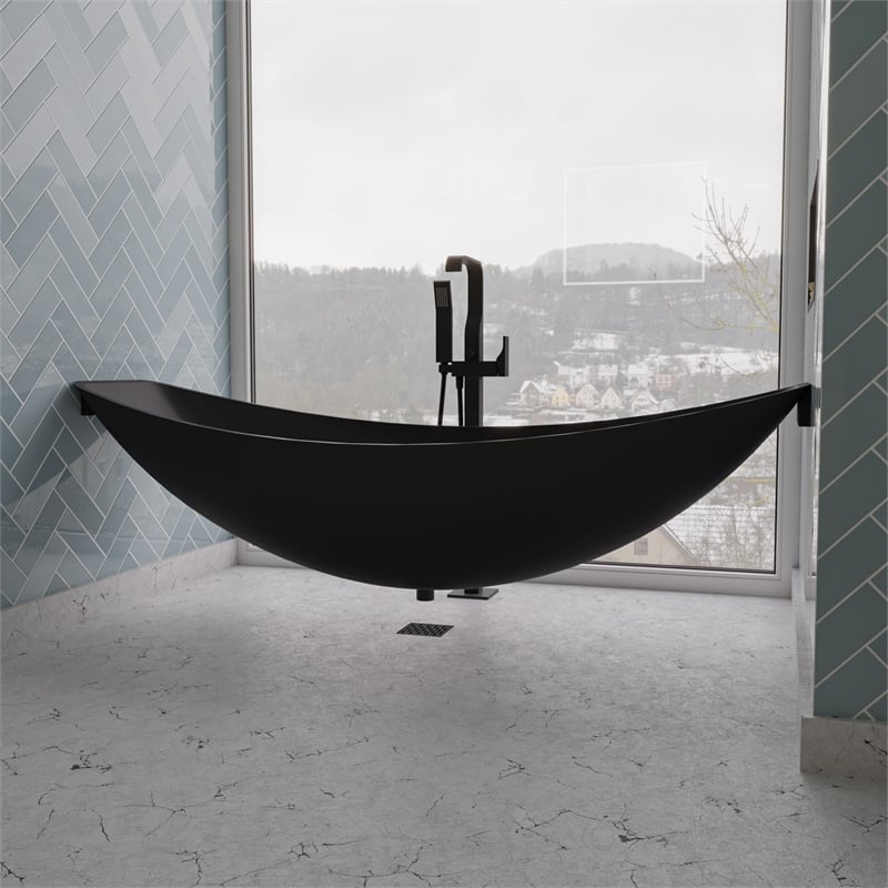 ALFI brand HammockTub1-BM Black Acrylic 79