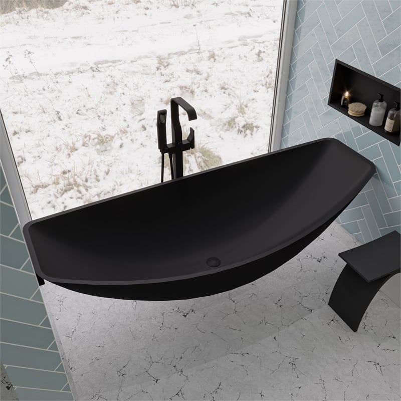ALFI brand HammockTub1-BM Black Acrylic 79