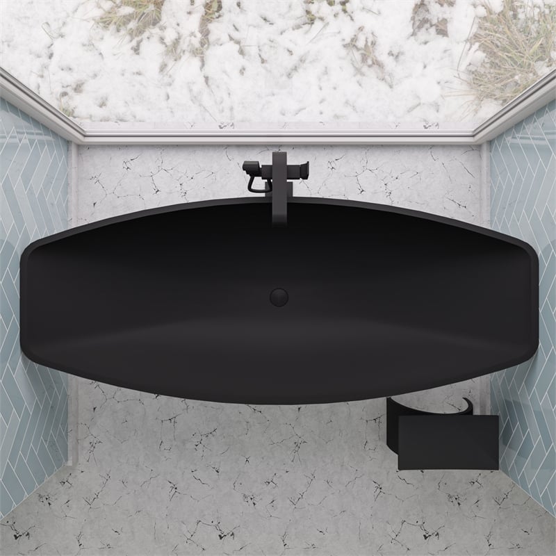 ALFI brand HammockTub1-BM Black Acrylic 79