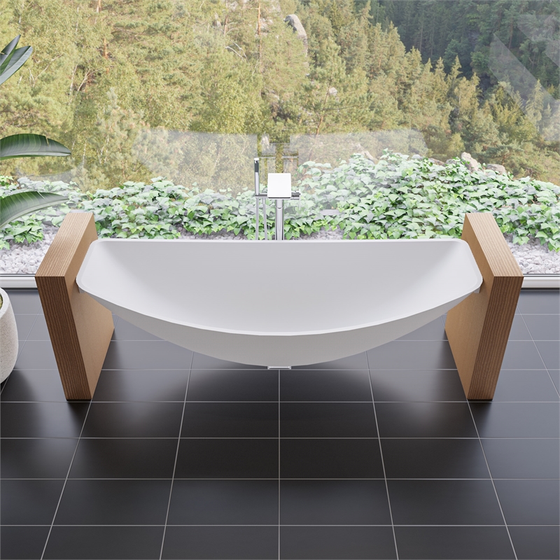 ALFI brand HammockTub1-WM White Acrylic 79