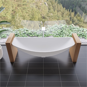 ALFI brand HammockTub1-WM White Acrylic 79&quot Suspended Hammock Bathtub