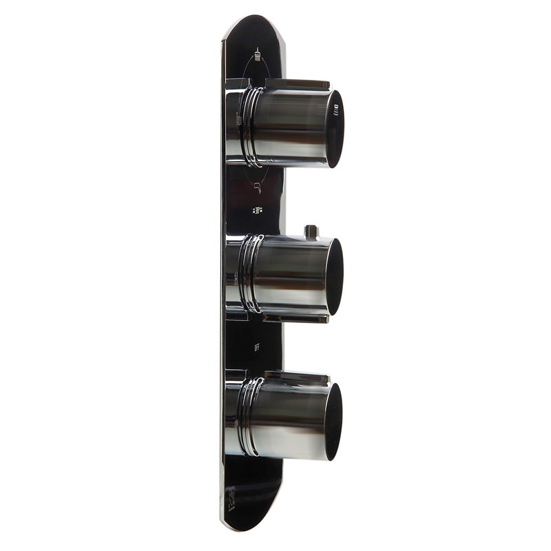 ALFI brand AB4101-PC Chrome 4-Way Thermostatic Valve Shower Mixer /w Round Knobs