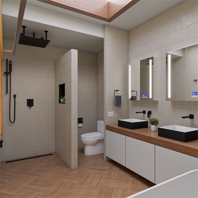 ALFI brand AB5601-BM Black Shower Valve with Square Lever Handle and Diverter