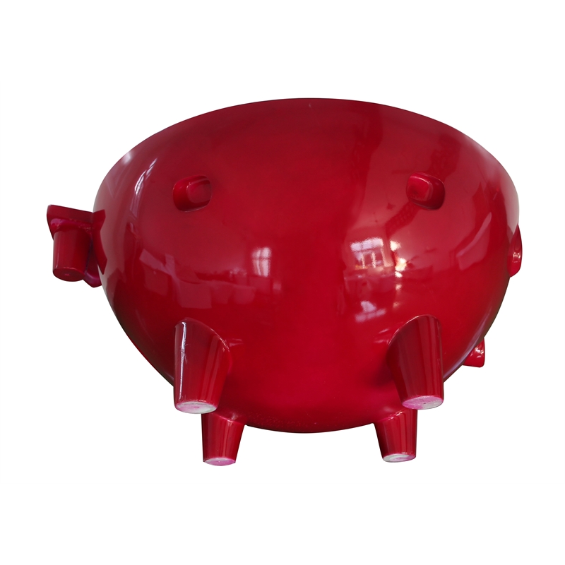 ALFI brand Red Acrylic FireHotTub Fire Burning Portable Outdoor Hot Bath Tub