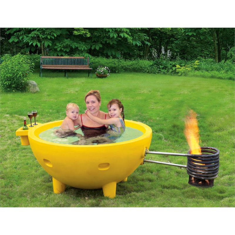 ALFI brand Red Acrylic FireHotTub Fire Burning Portable Outdoor Hot Bath Tub