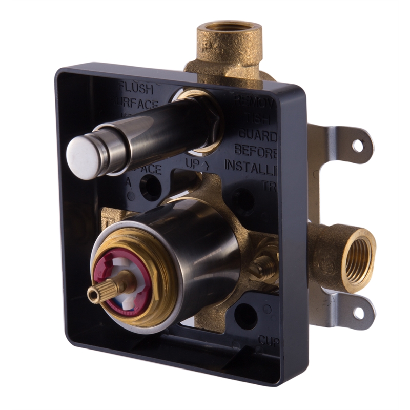 ALFI brand AB6801-BN Nickel Square Pressure Balanced Shower Mixer with Diverter