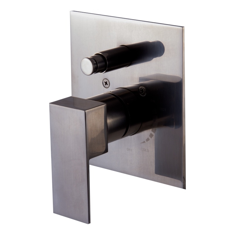 ALFI brand AB6801-BN Nickel Square Pressure Balanced Shower Mixer with Diverter