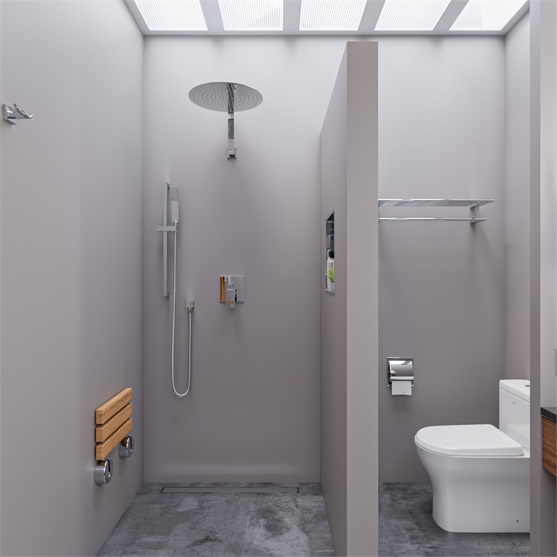 ALFI brand AB6801-PC Chrome Square Pressure Balanced Shower Mixer with Diverter