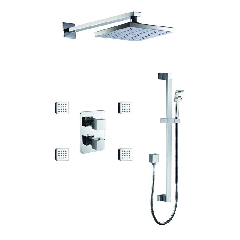 ALFI brand AB2287-PC Chrome 3 Way Thermostatic Shower Set with Body Sprays