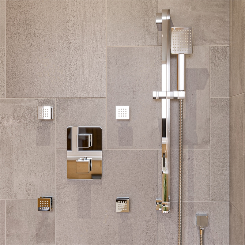 ALFI brand AB2287-PC Chrome 3 Way Thermostatic Shower Set with Body Sprays