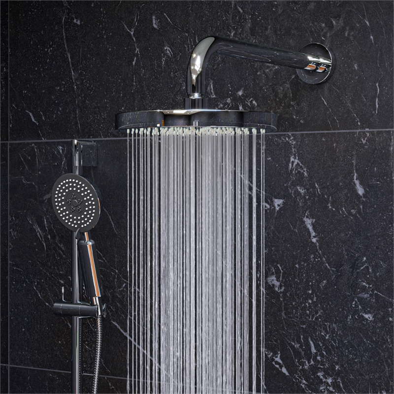 ALFI brand AB2545-PC Polished Chrome Round Style 2 Way Thermostatic Shower Set