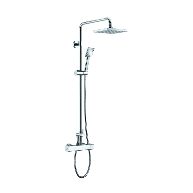 ALFI brand AB2862-PC Chrome Square Style Thermostatic Exposed Shower Set