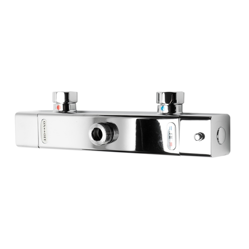 ALFI brand AB2862-PC Chrome Square Style Thermostatic Exposed Shower Set