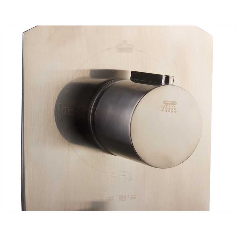 ALFI brand AB4101-BN Nickel 4-Way Thermostatic Valve Shower Mixer /w Round Knobs
