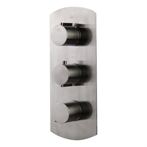 ALFI brand AB4101-BN Nickel 4-Way Thermostatic Valve Shower Mixer /w Round Knobs