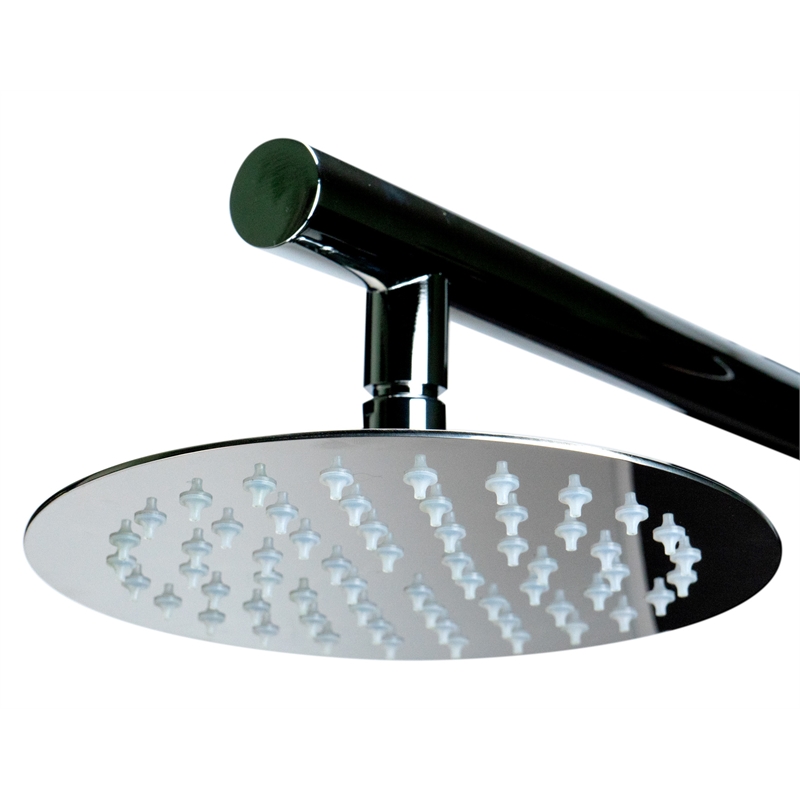 ALFI brand ABSP55B Black Shower Panel with 2 Body Sprays and Rain Shower Head
