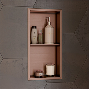 ALFI brand ABNP1224-BC 12&quot x 24&quot Copper PVD Stainless Steel Shower Niche