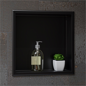 ALFI brand ABNP1616-BB 16&quot x 16&quot Black PVD Steel Square Shower Niche